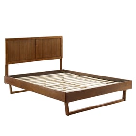 Modway Furniture Alana Walnut Wood Queen Platform Bed with Angular Frame