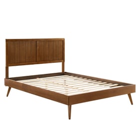 Modway Furniture Alana Walnut Wood Full Platform Bed with Splayed Legs