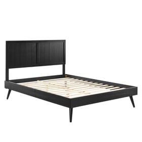 Modway Furniture Alana Black Wood King Platform Bed with Splayed Legs