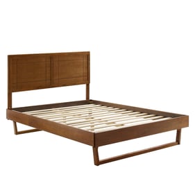 Modway Furniture Marlee Walnut King Platform Bed with Angular Frame