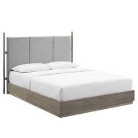 Modway Furniture Merritt Oak Light Gray Queen Platform Bed