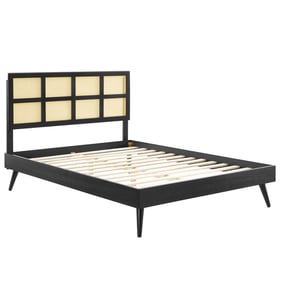 Modway Furniture Sidney Black King Platform Bed With Splayed Legs