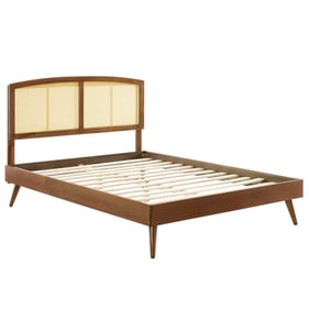 Modway Furniture Sierra Walnut Full Platform Bed With Splayed Legs