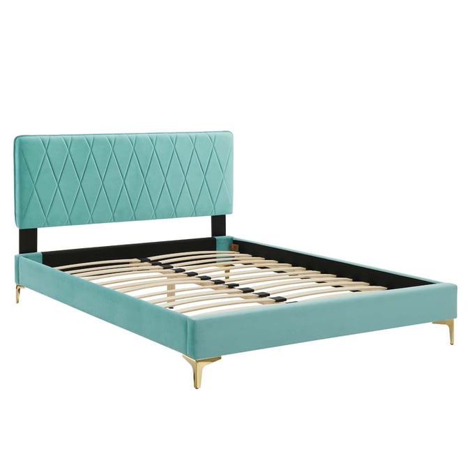 Modway Furniture Phillipa Mint Velvet Queen Bed MOD-6706-MIN