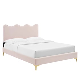 Modway Furniture Current Pink Gold Metal Leg Twin Platform Bed