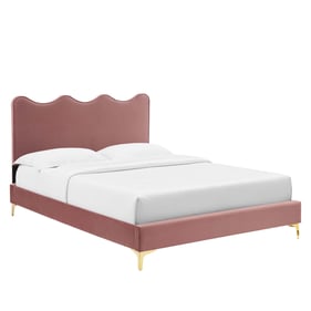 Modway Furniture Current Dusty Rose Gold Metal Leg Full Platform Bed