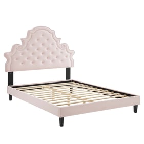 Modway Furniture Gwyneth Pink Velvet Twin Platform Bed