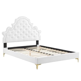 Modway Furniture Gwyneth White Velvet Full Bed