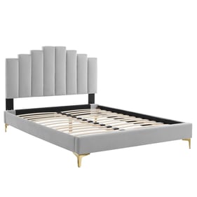 Modway Furniture Elise Light Gray Velvet Twin Platform Bed