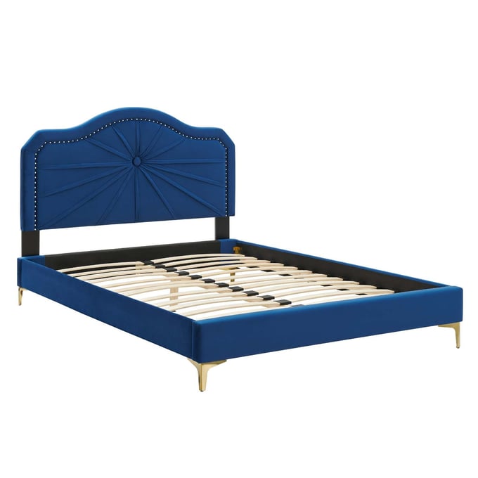 Modway Furniture Portia Navy Velvet Full Bed MOD-6909-NAV