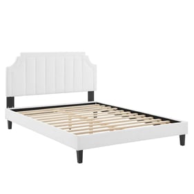 Modway Furniture Sienna White Velvet Full Platform Bed