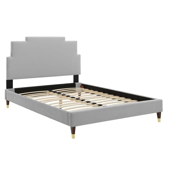 Modway Furniture Lindsey Light Gray King Platform Bed MOD-6926-LGR