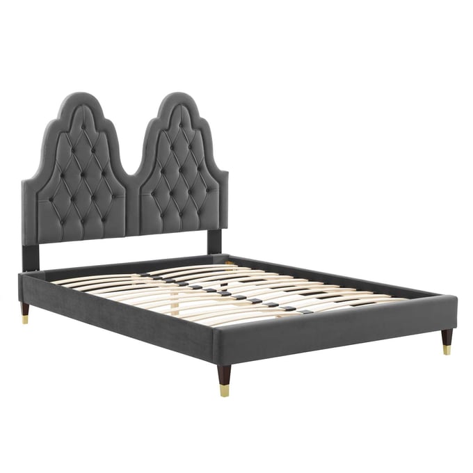 Modway Furniture Alexandria Charcoal Velvet Tufted Full Bed MOD-6935-CHA