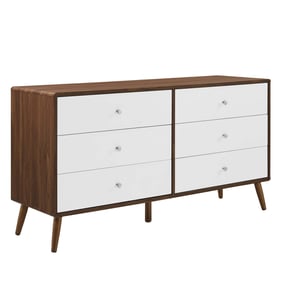 Modway Furniture Transmit Walnut White 60 Inch Dresser