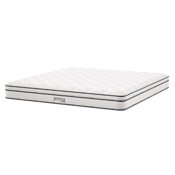 Modway Furniture Jenna White 6 Inch Innerspring King Mattress MOD-7096-WHI