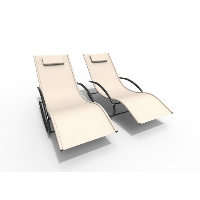 Moda Furnishings Beige Two Lounge Chairs MODA-009-009-BE