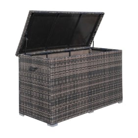 Moda Furnishings Helena Brown 296 Gallon Wicker Deck Box