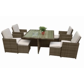 Moda Furnishings Brown 9pc Patio Outdoor Dining Set