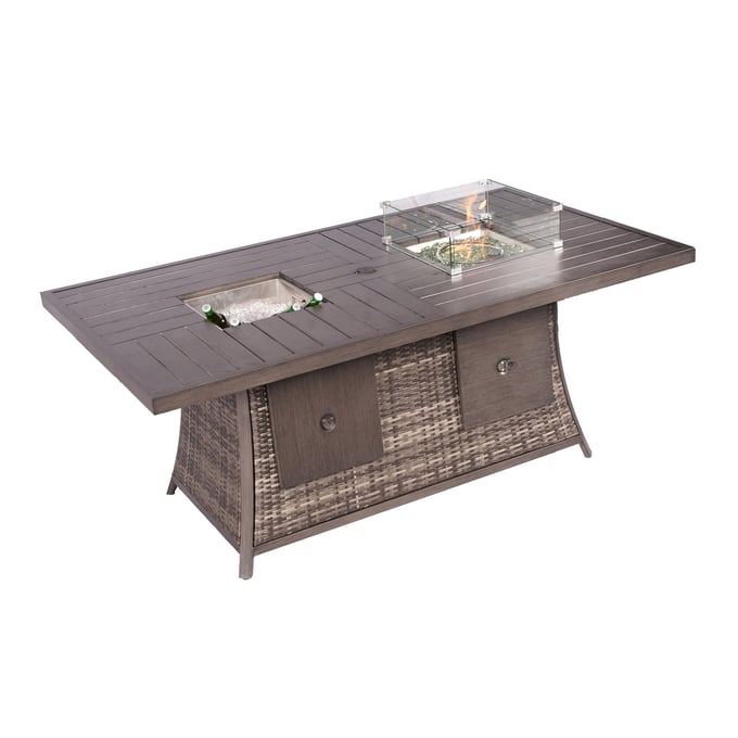 Moda Furnishings Gray Gas Fire and Ice Table MODA-PAG-1106FI-T-G