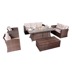 Moda Furnishings Brown 6pc Sofa Set with Cushion