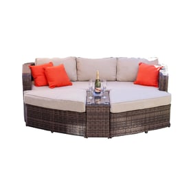 Moda Furnishings Brown 4pc Outdoor Chaise Lounge Seating Set