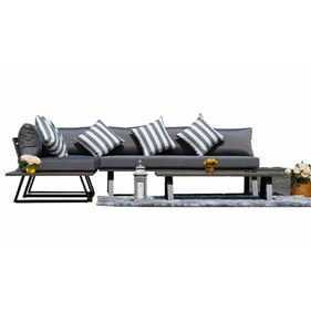 Moda Furnishings Grey Cushions 4pc Outdoor Sectional