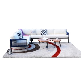 Moda Furnishings White Cushion 6pc Outdoor Seating Set