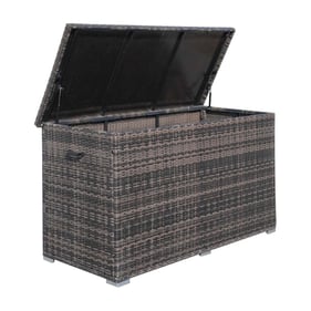 Moda Furnishings Brown Lamao Rattan Outdoor Storage Box