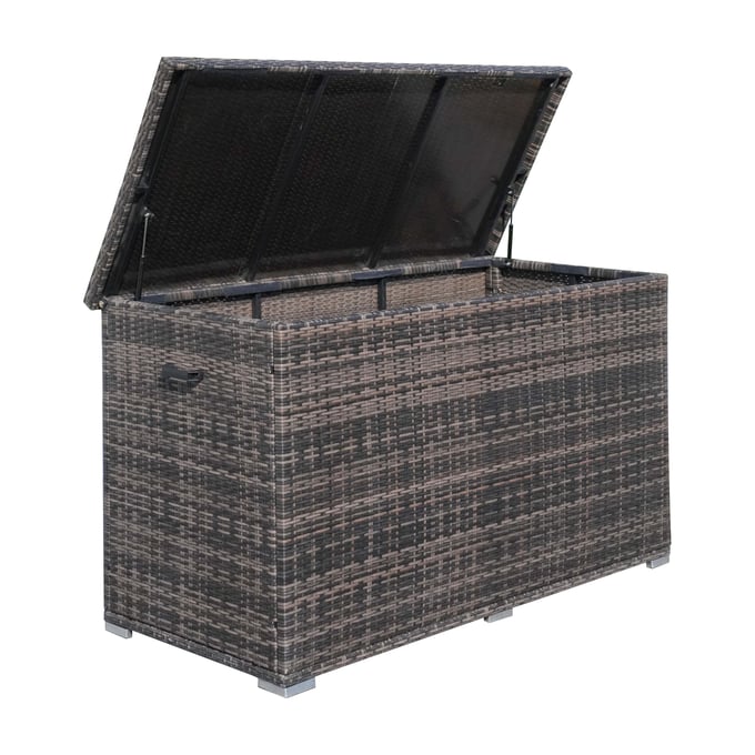 Moda Furnishings Brown Lamao Rattan Outdoor Storage Box MODA-PA-3256B-N