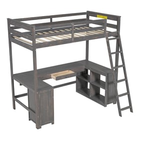 Moda Furnishings Brown Twin Loft Bed