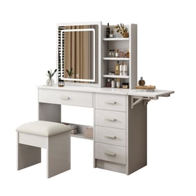 Moda Furnishings White Modern Vanity Set