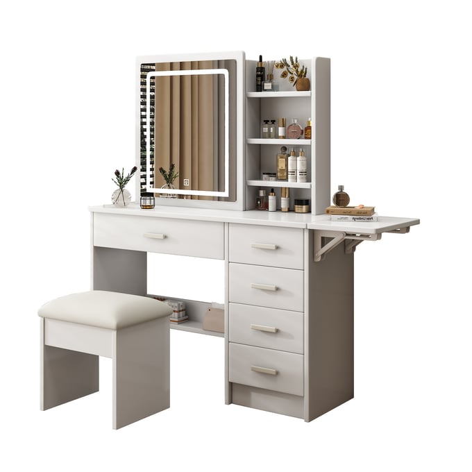 Moda Furnishings White Modern Vanity Set MODA-MD-W509P173272