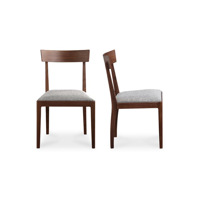 2 Moes Home Leone Brown Fabric Dining Chairs MOE-BC-1078-24