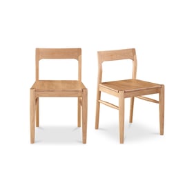 2 Moes Home Owing Oak Dining Chairs