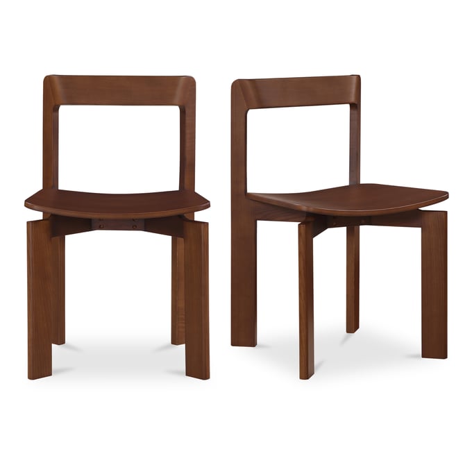 2 Moes Home Daifuku Brown Dining Chairs MOE-BC-1128-20