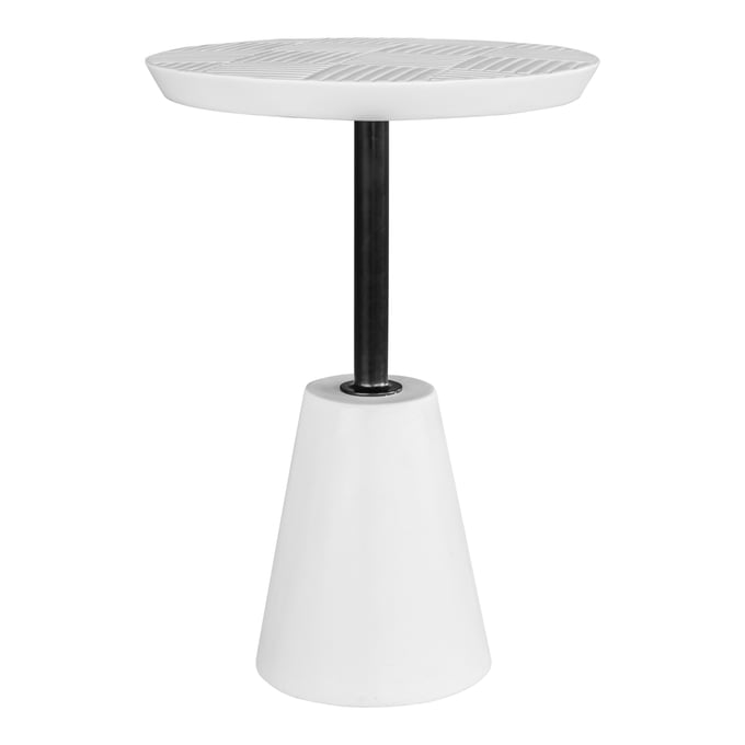 Moes Home Foundation White Ceramic Outdoor Accent Table MOE-BQ-1046-18