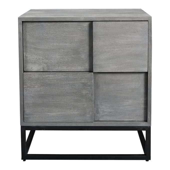 Moes Home Felix Grey 2 Drawers Night Stand MOE-BV-1006-15