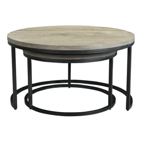 Moes Home Drey Grey Round 2pc Nesting Coffee Table