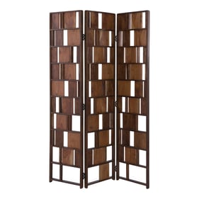 Moes Home Brown 3 Panel Screen