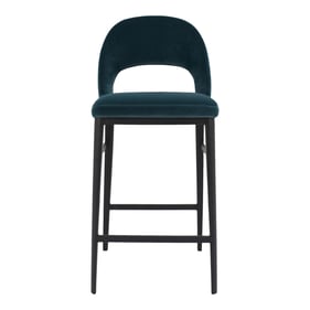 Moes Home Roger Blue Velvet Counter Stool