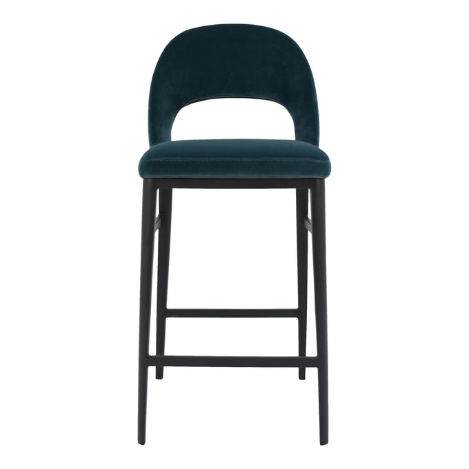 Moes Home Roger Blue Velvet Counter Stool MOE-EJ-1036-36