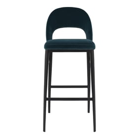 Moes Home Roger Blue Velvet Bar Stool