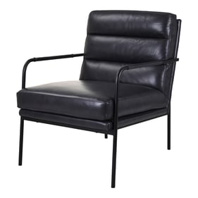 Moes Home Verlaine Raven Black Leather Chair