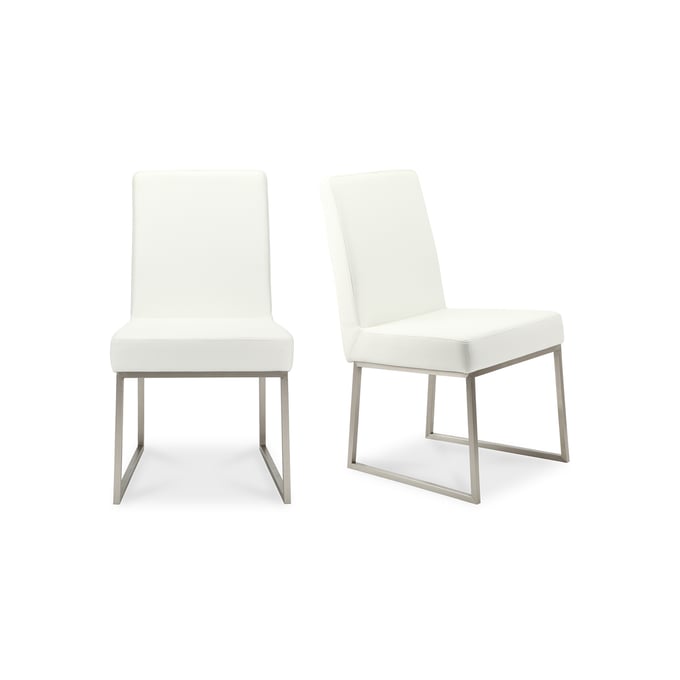 2 Moes Home Tyson White Dining Chairs MOE-ER-2012-18