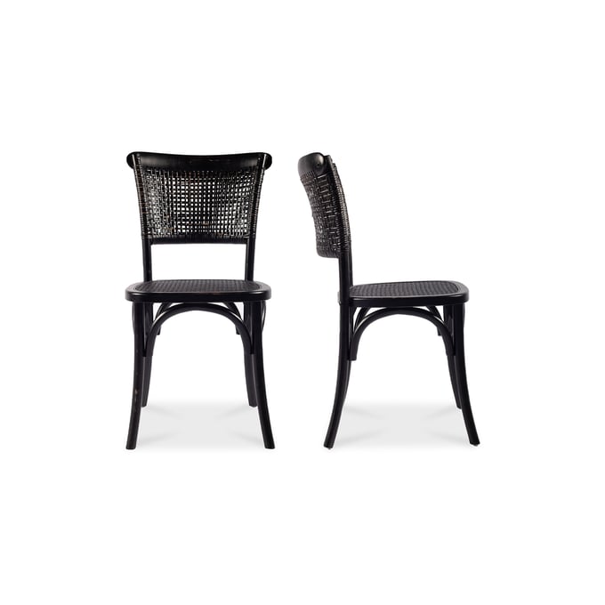 2 Moes Home Churchill Black Dining Chairs MOE-FG-1001-02