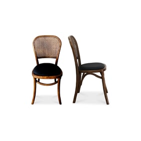 2 Moes Home Bedford Black Brown Rattan Dining Chairs