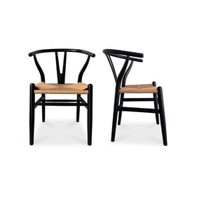 2 Moes Home Ventana Black Natural Dining Chairs