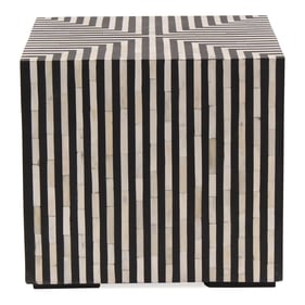 Moes Home Terning Black White Side Table