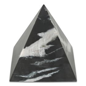 Moes Home Alma Black Marble Pyramid Tabletop Accent