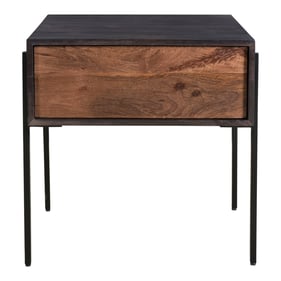 Moes Home Tobin Brown Charcoal Wood Square Side Table